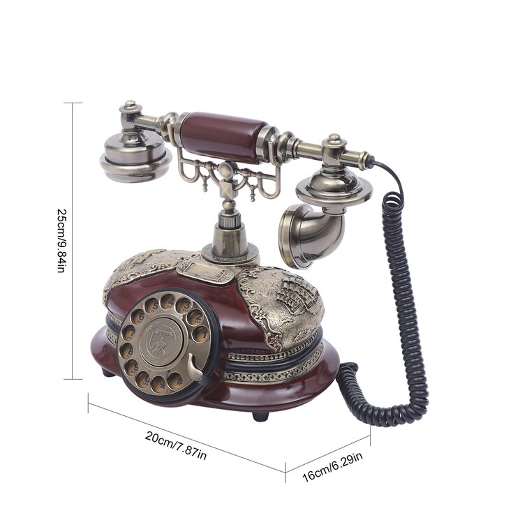 YYBSH Vintage Handset Landline Rotary Dial Telephone & Reviews